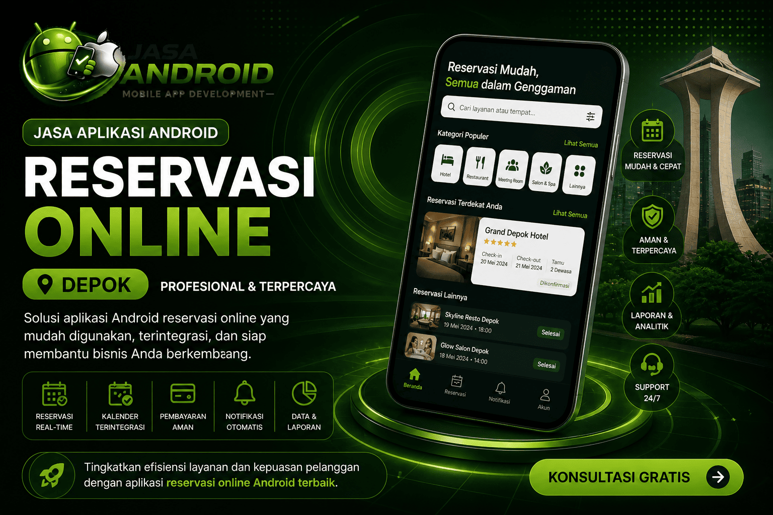 Jasa Aplikasi Android Reservasi Online Depok: Solusi Digital untuk Bisnis Modern